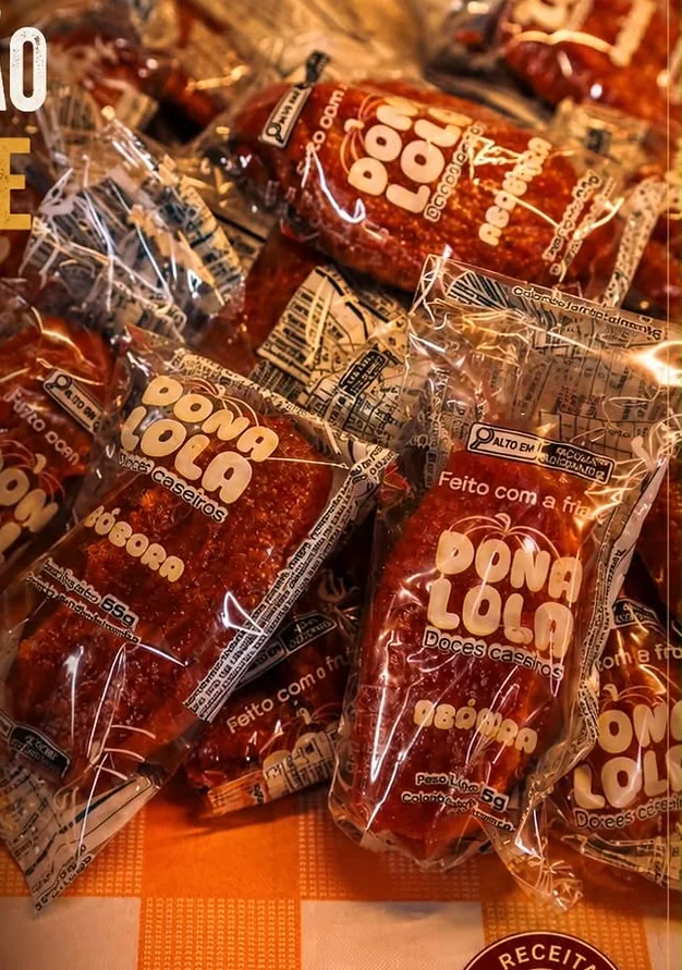 Doces Dona Lola embalados, distribuídos pela Senhor Paçoca