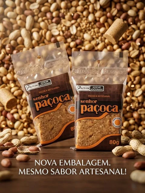 Nova embalagem da paçoca artesanal